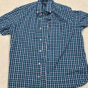 Men's Nautic Classic Fit wrinkle resistant short sleeve Plaid shirt